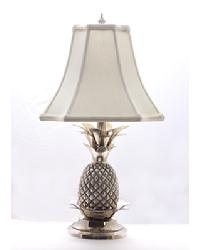 Pewter Pineapple Lamp-Off White